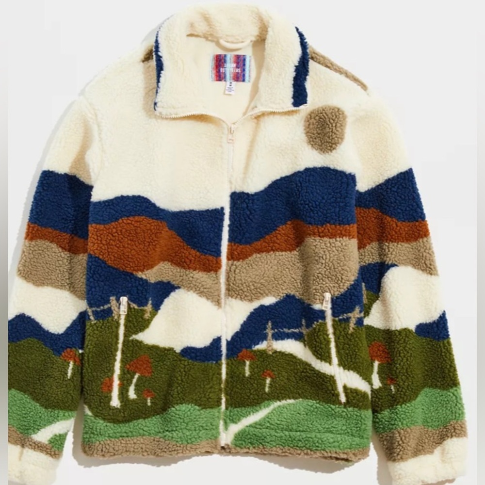 Urban outfitters Multi color zip Sherpa jacket.